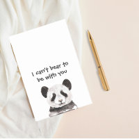 Modern Romantic Quote With Black And White Panda
