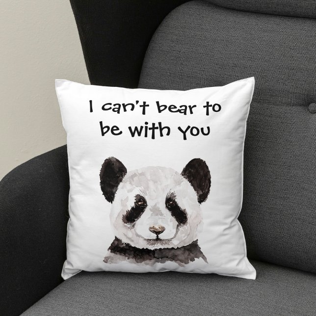 Modern Romantic Quote With Black And White Panda Throw Pillow (Creator Uploaded)