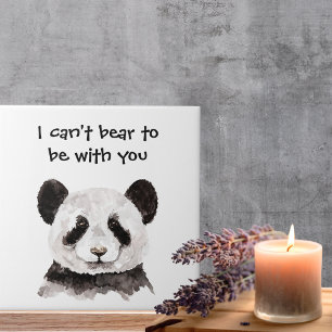 Modern Romantic Quote With Black And White Panda Tile