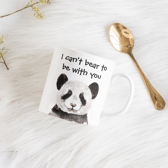 Modern Romantic Quote With Black And White Panda Two-Tone Coffee Mug (Creator Uploaded)