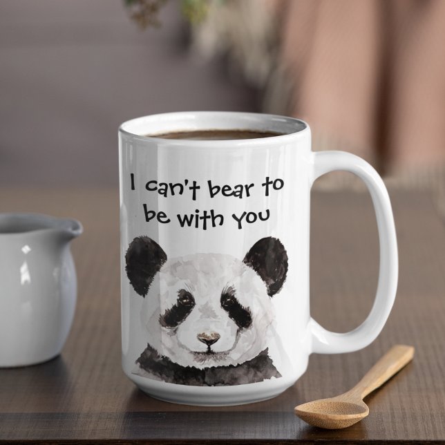 Modern Romantic Quote With Black And White Panda Two-Tone Coffee Mug (Creator Uploaded)