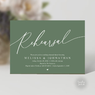 Modern Romantic Rehearsal Wedding Dinner Dancing Invitation
