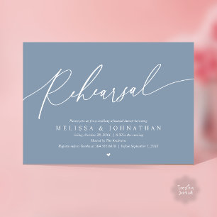Modern Romantic Rehearsal Wedding Dinner Dancing Invitation