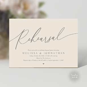 Modern Romantic Rehearsal Wedding Dinner Dancing Invitation