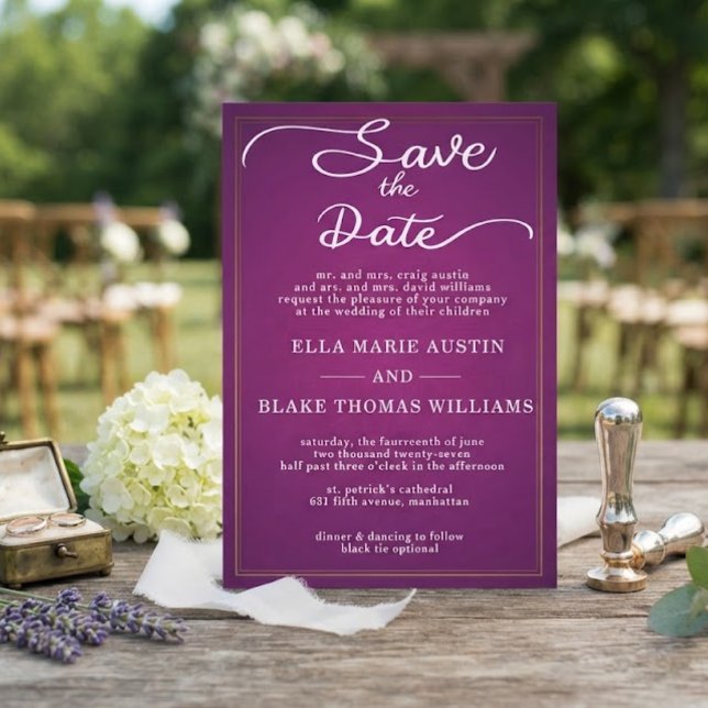 Modern Romantic Script Save the Date Invitation (Creator Uploaded)