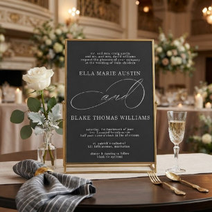 Modern Romantic Script Wedding Invitation