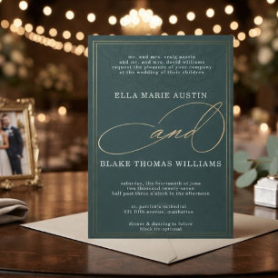Modern Romantic Script Wedding Invitation