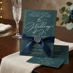 Modern Romantic Script Wedding Invitation