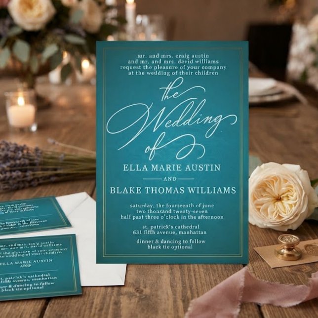 Modern Romantic Script Wedding Invitation (Creator Uploaded)