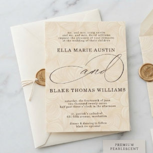 Modern Romantic Script Wedding Invitation