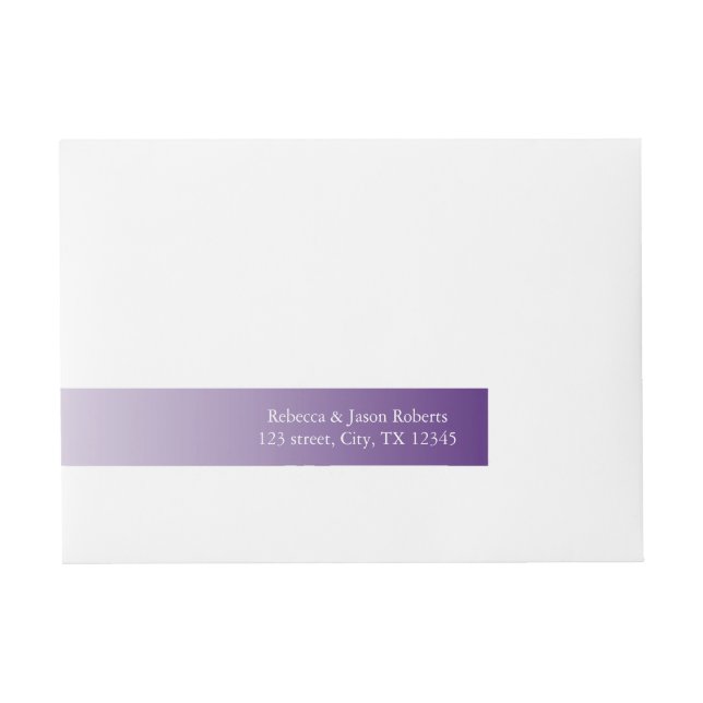 modern romantic summer lilac ombre purple wraparound address label (Front)