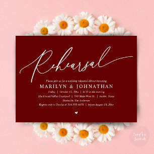 Modern Romantic Timeless Wedding Rehearsal Dinner Invitation