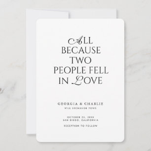 Modern Romantic Typography Photo Rounded Wedding Invitation