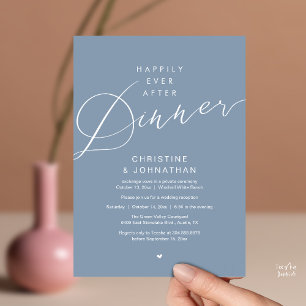Modern Romantic Wedding Happily Ever After Dinner Invitation