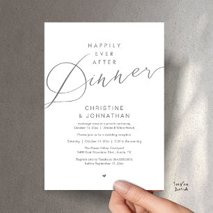 Modern Romantic Wedding Happily Ever After Dinner Invitation