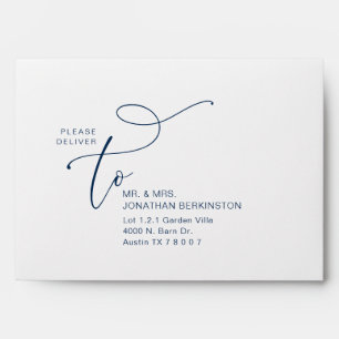 Modern Romantic Wedding Invitation Card Envelope