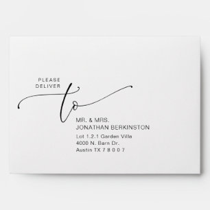 Modern Romantic Wedding Invitation Card Envelope
