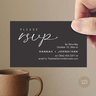 Modern Romantic Wedding Invites RSVP Reminder Card