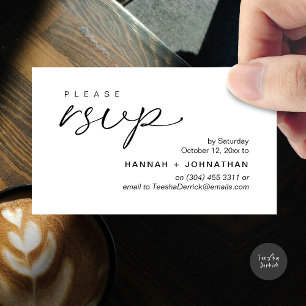 Modern Romantic Wedding Invites RSVP Reminder Card