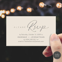 Modern Romantic Wedding Invites RSVP Reminder Card