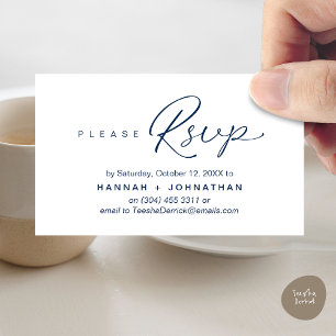 Modern Romantic Wedding Invites RSVP Reminder Card