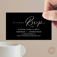 Modern Romantic Wedding Invites RSVP Reminder Card