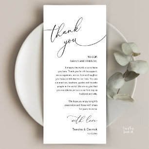 Modern Romantic Wedding Reception Thank You Card