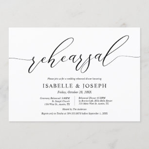 Modern Romantic, Wedding Rehearsal and Dinner Invitation