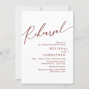 Modern Romantic Wedding Rehearsal Dinner Invitation