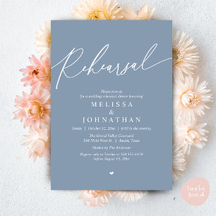 Modern Romantic Wedding Rehearsal Dinner Invitation