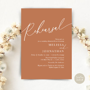 Modern Romantic Wedding Rehearsal Dinner Invitation