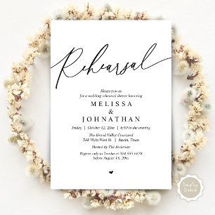 Modern Romantic Wedding Rehearsal Dinner Invitation