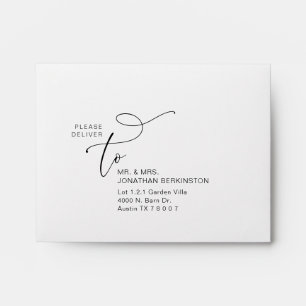 Modern Romantic Wedding RSVP Card Return Envelope