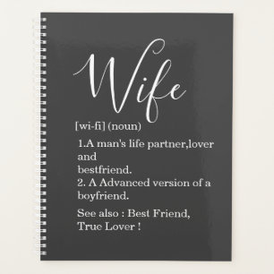 Modern Romantic Wife Gift With Text Planner