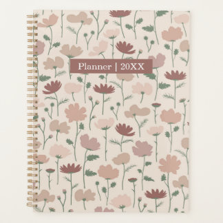 Modern romantic Wildflowers soft blush pink Planner