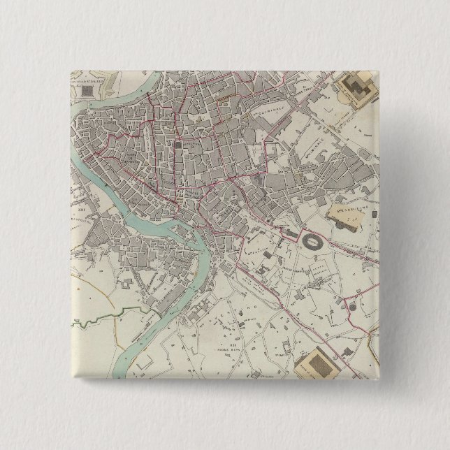 Modern Rome 2 Inch Square Button (Front)