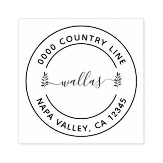 Modern Rond  Return Address Custom Rubber Stamp