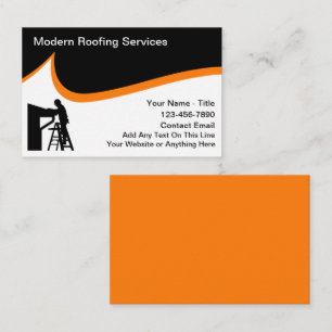 Modern Roofing Services Bold Design Business Card