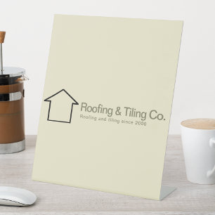 Modern Roofing Tiles Company Logo Pedestal Sign