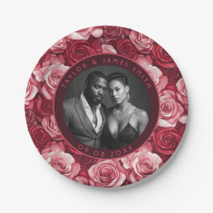 Modern Rose Bachelorette Plates For Newlywed Gift