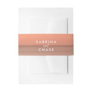 Modern Rose Blush Wedding Invitation Belly Band