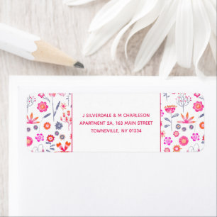 Modern Rose Flower Garden Boho Adresse de retour