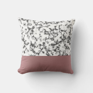 Modern Rose Gold And Marble Texture Throw Pillow