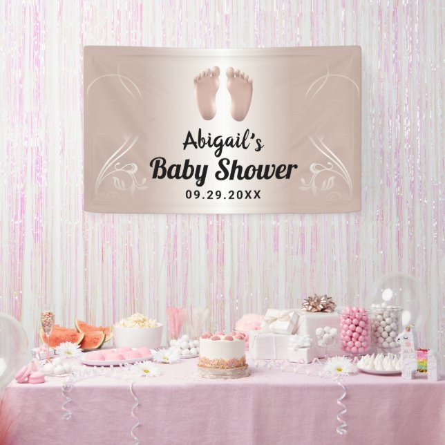 Modern Rose Gold Baby Shower Welcome Banner (Party)