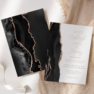 Modern Rose Gold Black Agate Wedding