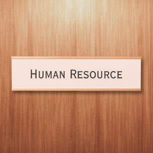 Modern Rose Gold Black Office Room Department Name Door Sign