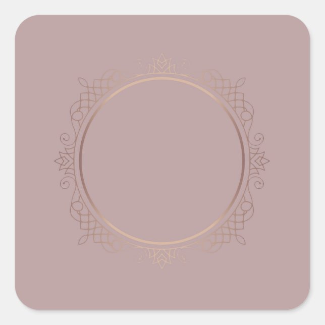 Modern Rose Gold Blank Template Add Your Text Square Sticker (Front)