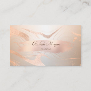Modern Rose Gold Brush Stroke Business Card