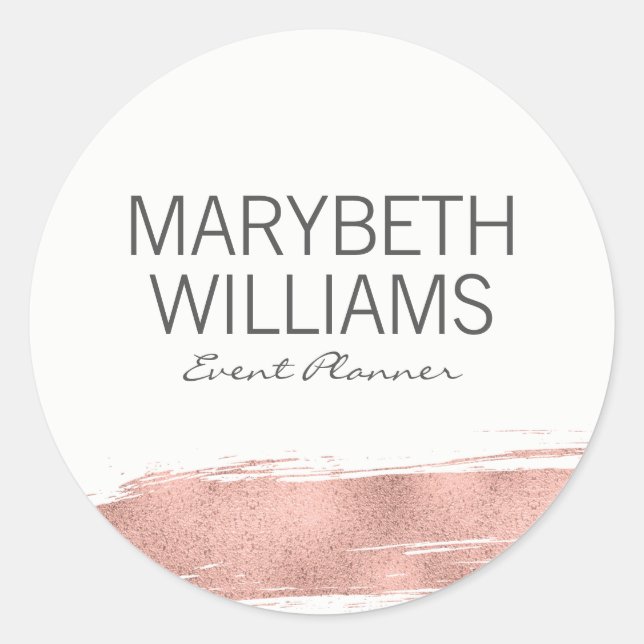 Modern Rose Gold Brushstroke Sticker (Front)