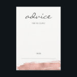 Modern Rose Gold Brushstroke Wedding Advice Card<br><div class="desc">A faux simulated rose gold foil brushstroke design. Personalize the custom text above. You can find additional coordinating items in our "Modern Rose Gold Brushstroke Wedding" collection.</div>